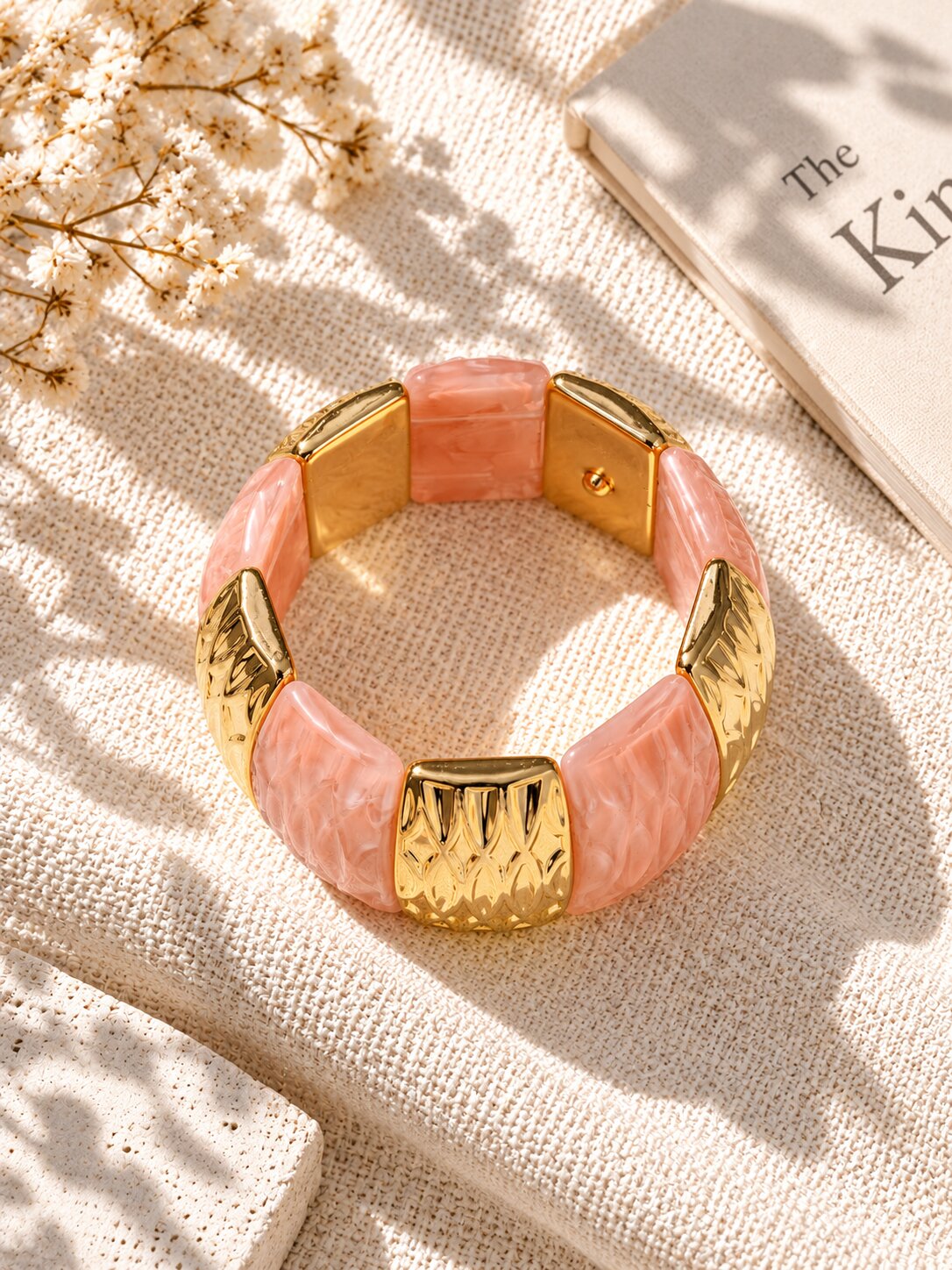 Blush & Gold Statement Bracelet