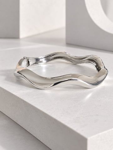 Sculpted Wave Silver Bracelet