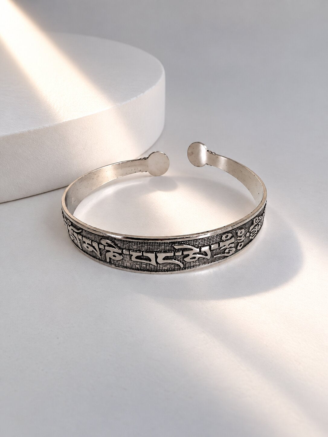 Engraved Silver Cuff Bracelet