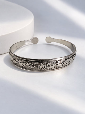 Textured Silver Cuff Bracelet