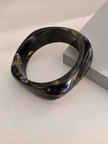 Midnight Marble Resin Bangle