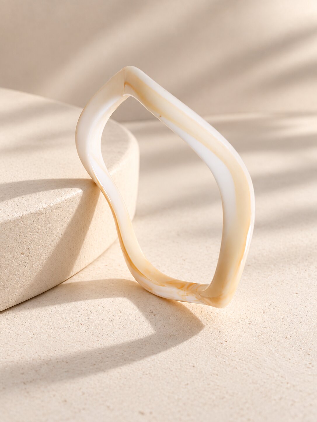Ivory Wave Resin Bangle