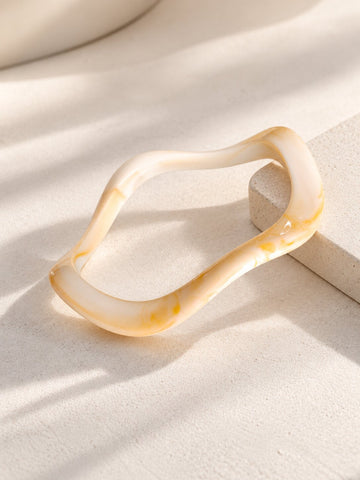 Ivory Wave Resin Bangle