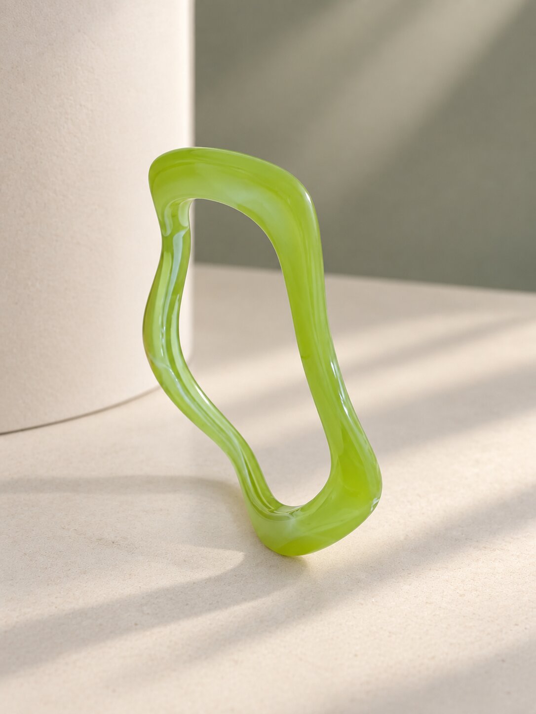 Lime Green Wave Resin Bangle