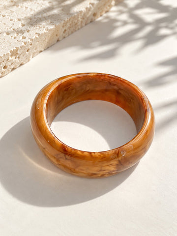 Amber Marbled Resin Bangle