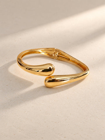 Sleek Teardrop Gold-Tone Bracelet