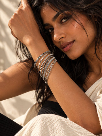 Silver-Tone Bangle Set