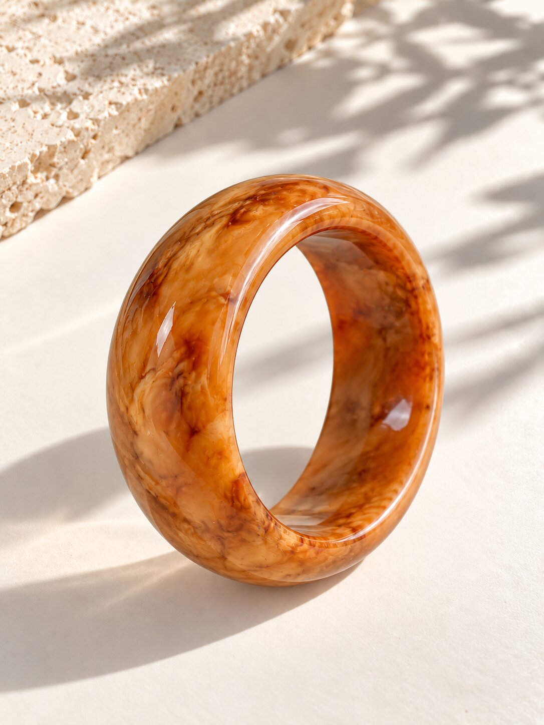 Amber Marbled Resin Bangle