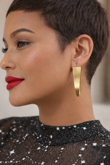 Niska Adelina Brass Statement Earrings
