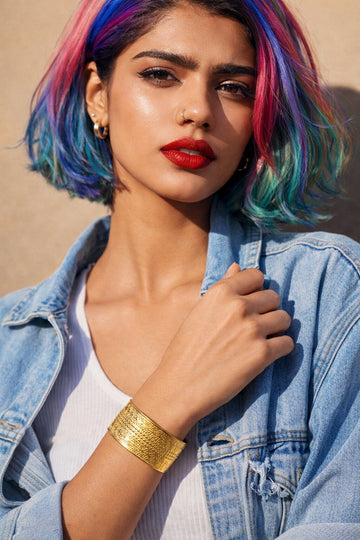 Niska Bold Bend Cuff Bracelet With Anti Tarnish