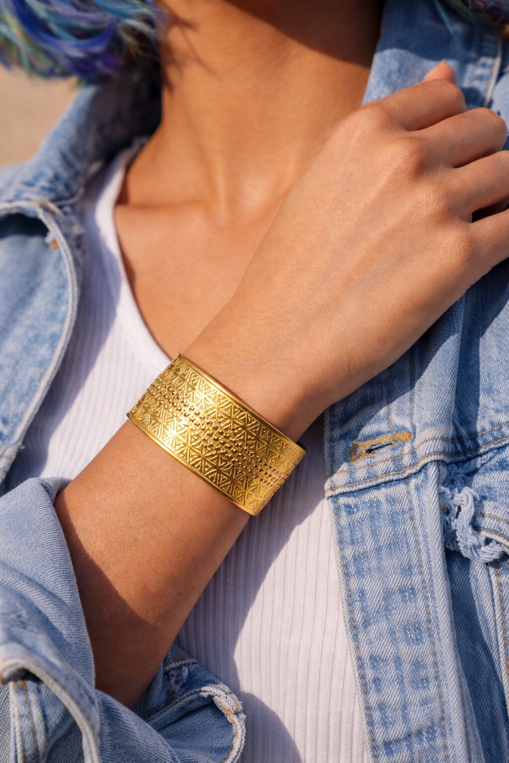 Niska Bold Bend Cuff Bracelet With Anti Tarnish