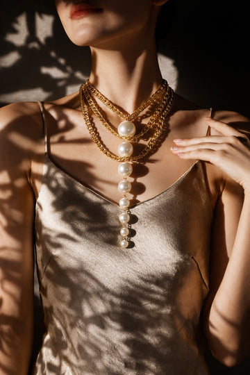 Niska Gilded Pearl Cascade Necklace