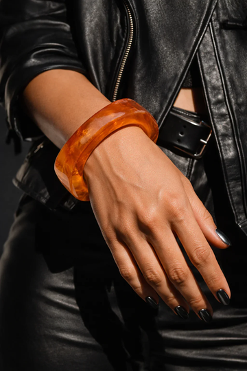 Niska Burnt Honey Statement Resin Bangle