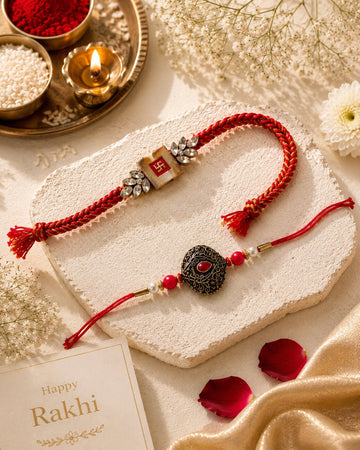 Niska Traditional & Modern Rakhi Duo