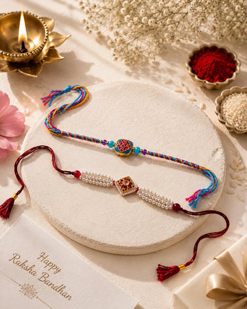 Niska Modern Kundan Rakhi Pair