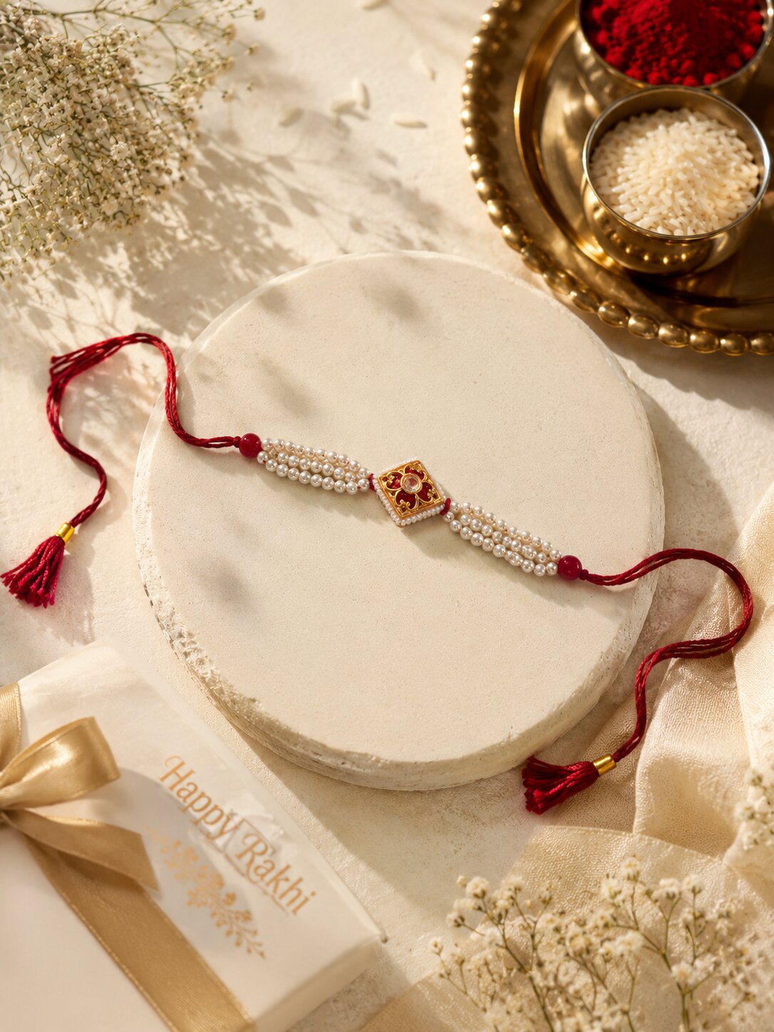 Niska Blue Stone Premium Rakhi Combo