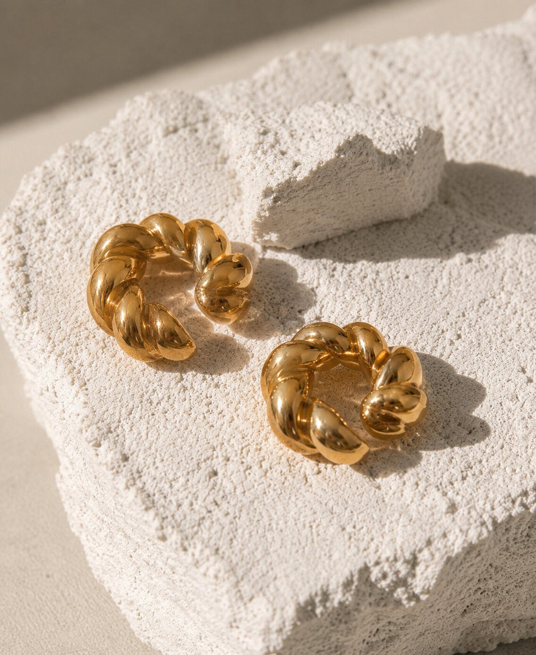 Gold Plated Sleek Polished Openable Ear Cuff Earrings Pack of Two