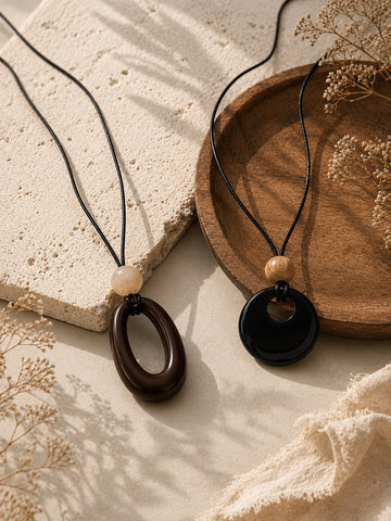 Statement Oval Pendant Necklace