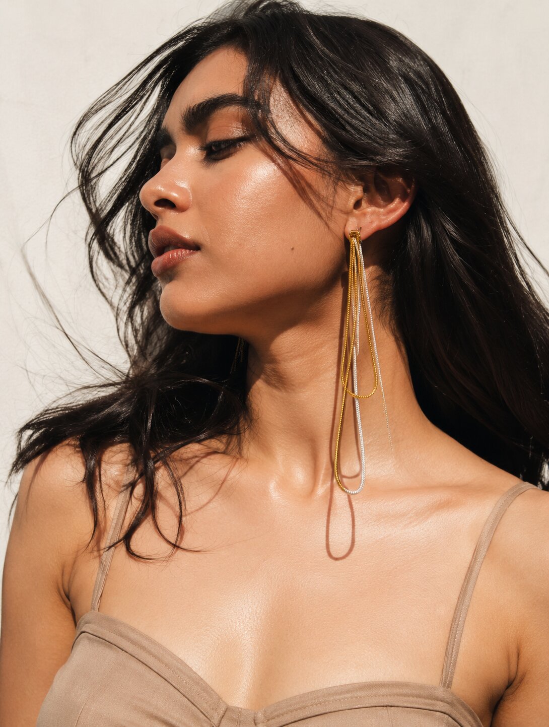Niska Luna Twin Chain Earrings (Copy)