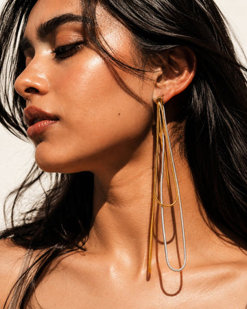 Niska Luna Twin Chain Earrings