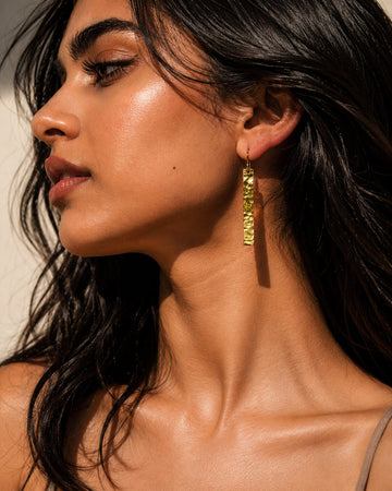 Niska Modern Brass-Plated Drop Earrings