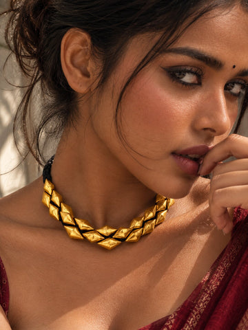 Golden Tone Dholki Choker