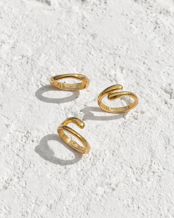 Niska Gold Luxe Open Rings (Set of 3)