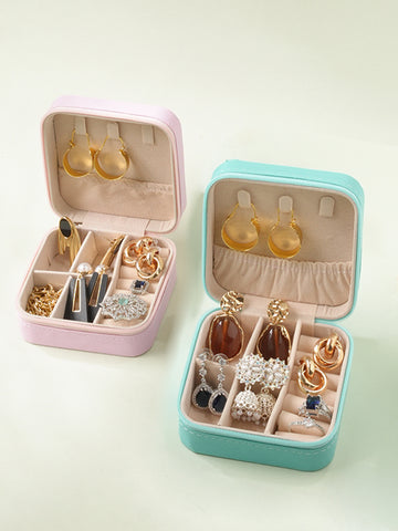 Pink &  Green Textured Jewellery Organiser Pack Of Two