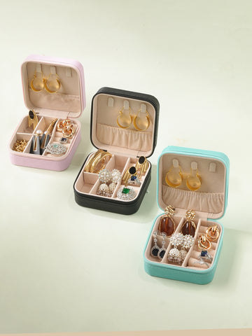 Black,Green & Pink Textured Jewellery Organiser Pack Of Three