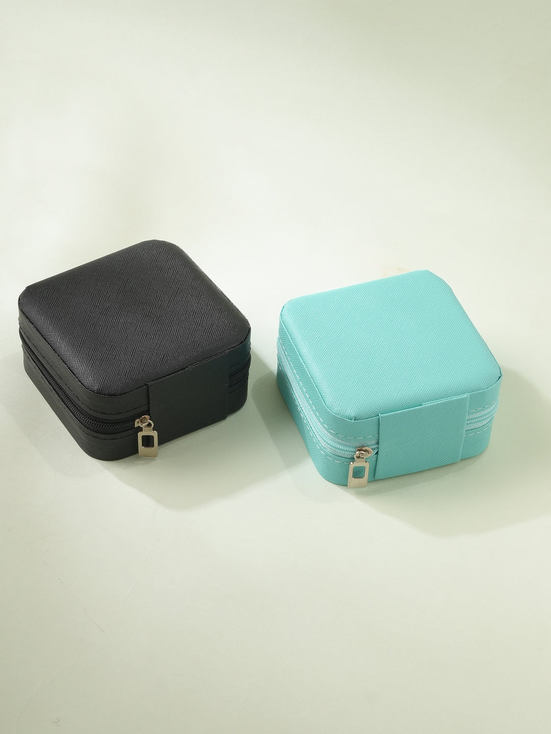 Green &  Black Textured Jewellery Organiser Pack Of Two