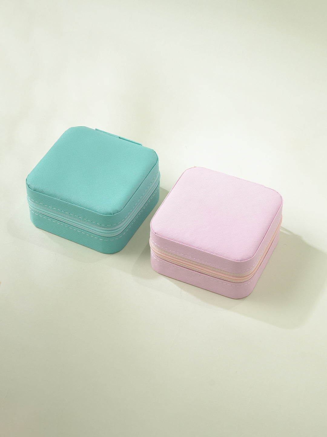 Pink &  Green Textured Jewellery Organiser Pack Of Two