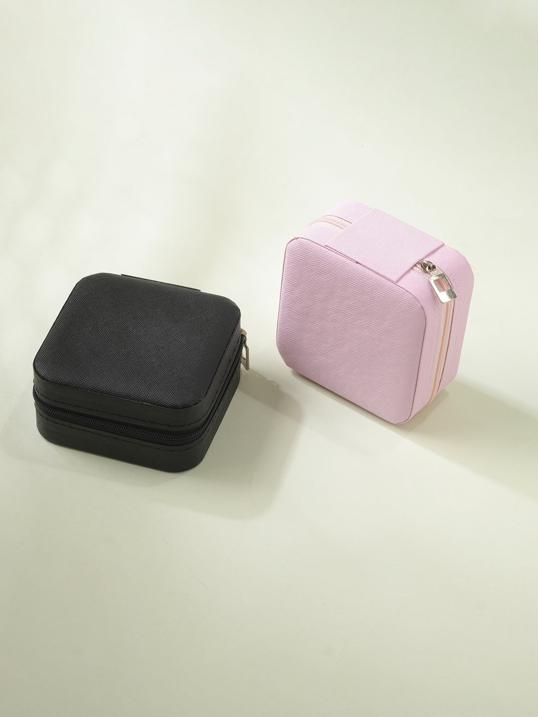 Pink &  Black Textured Jewellery Organiser Pack Of Two