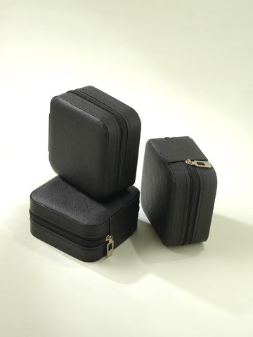 Black Textured Jewellery Organiser Pack Of Three