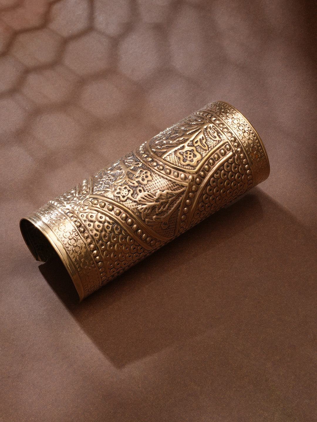 Niska Golden Oxidised Cuff Bracelet