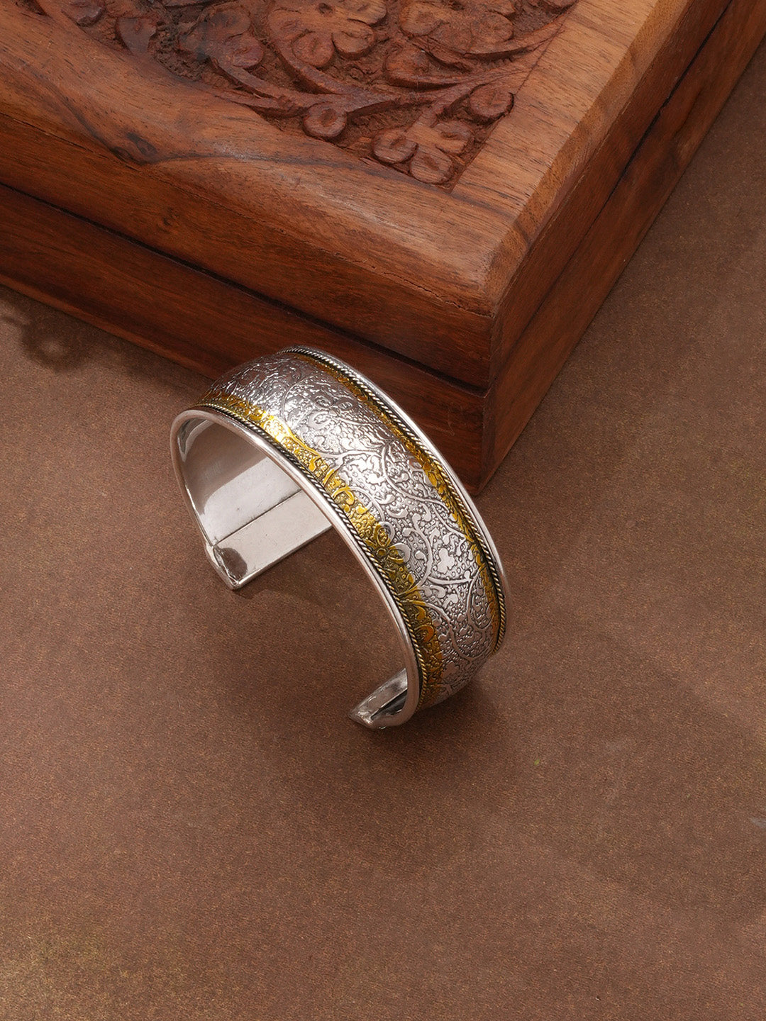 Niska Silver Oxidized Bracelet Cuff Set of Two