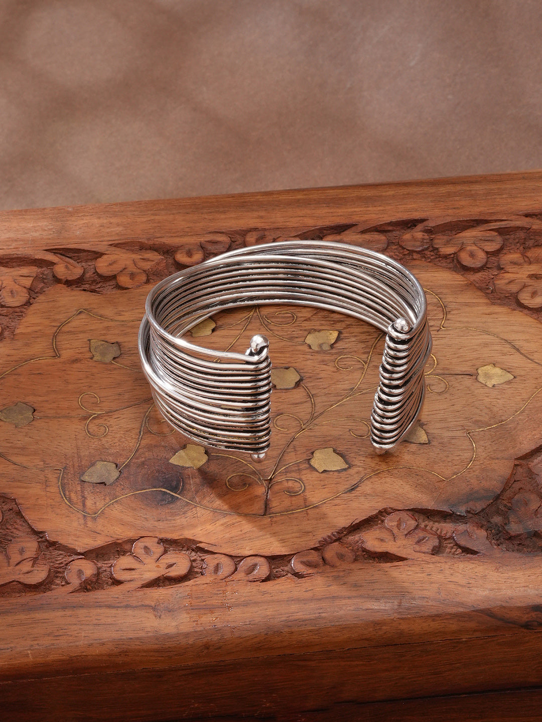 Niska Silver Oxidized Bracelet Cuff