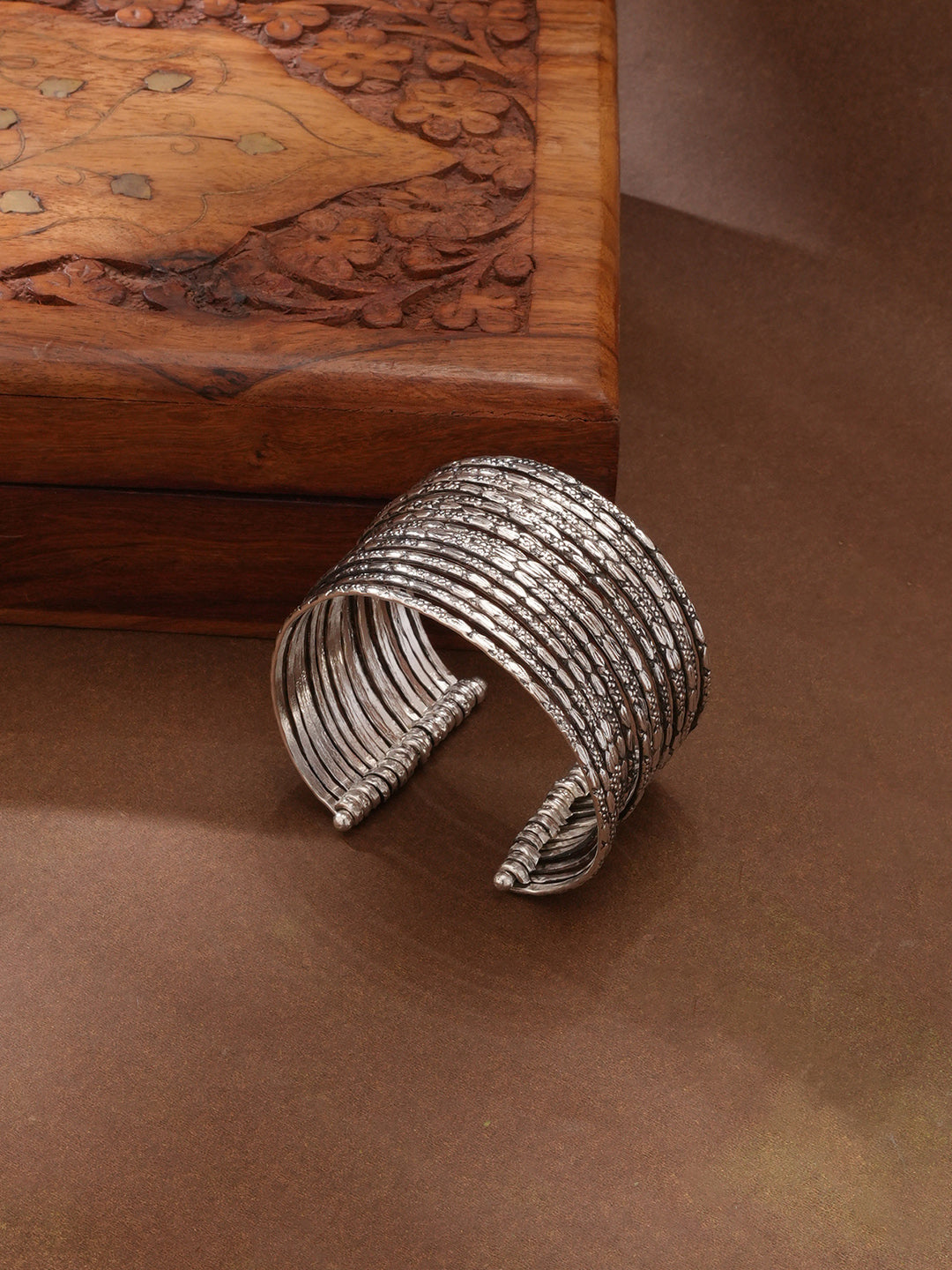Niska Silver Oxidized Bracelet Cuff