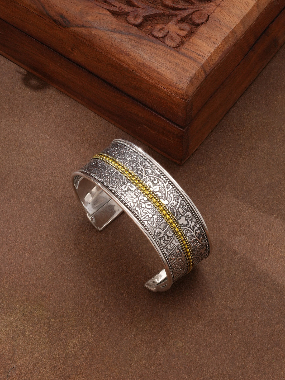 Niska Silver Oxidized Bracelet Cuff