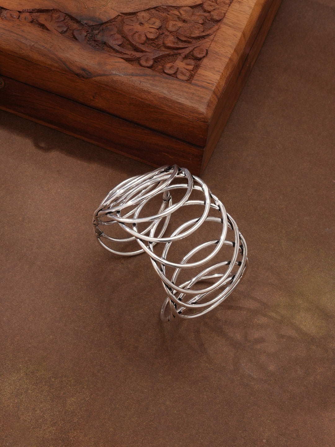 Niska Silver Oxidized Bracelet Cuff