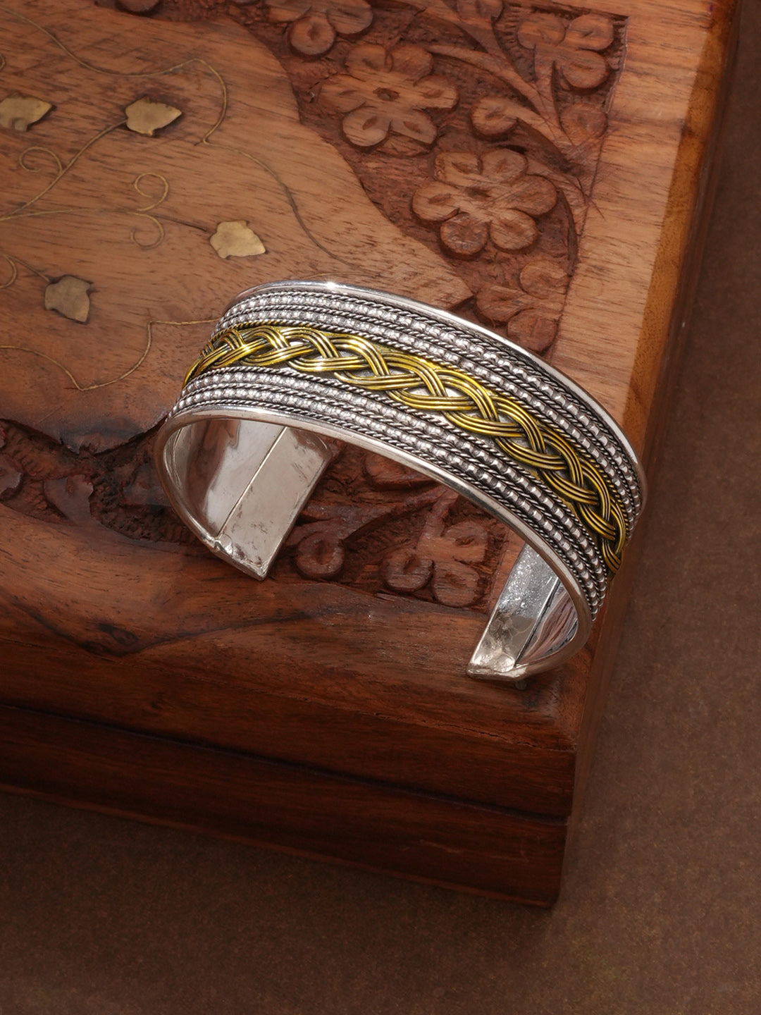 Niska Silver Oxidized Bracelet Cuff