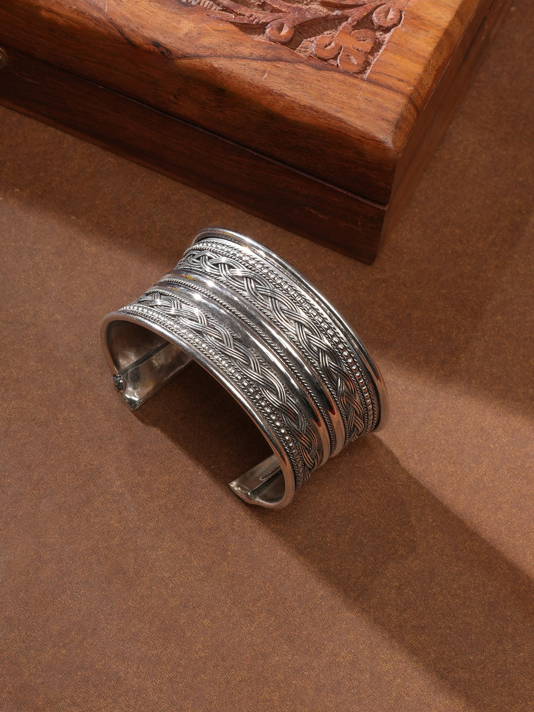 Niska  Silver Oxidized Bracelet Cuff