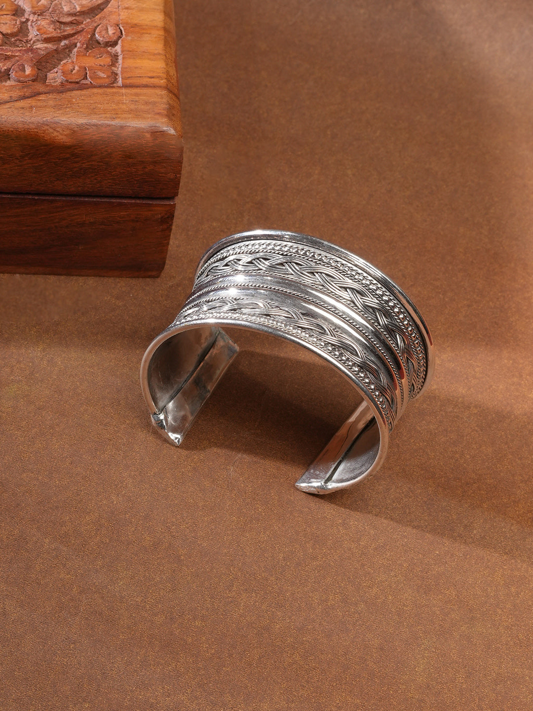 Niska Silver Oxidized Bracelet Cuff Set of Two