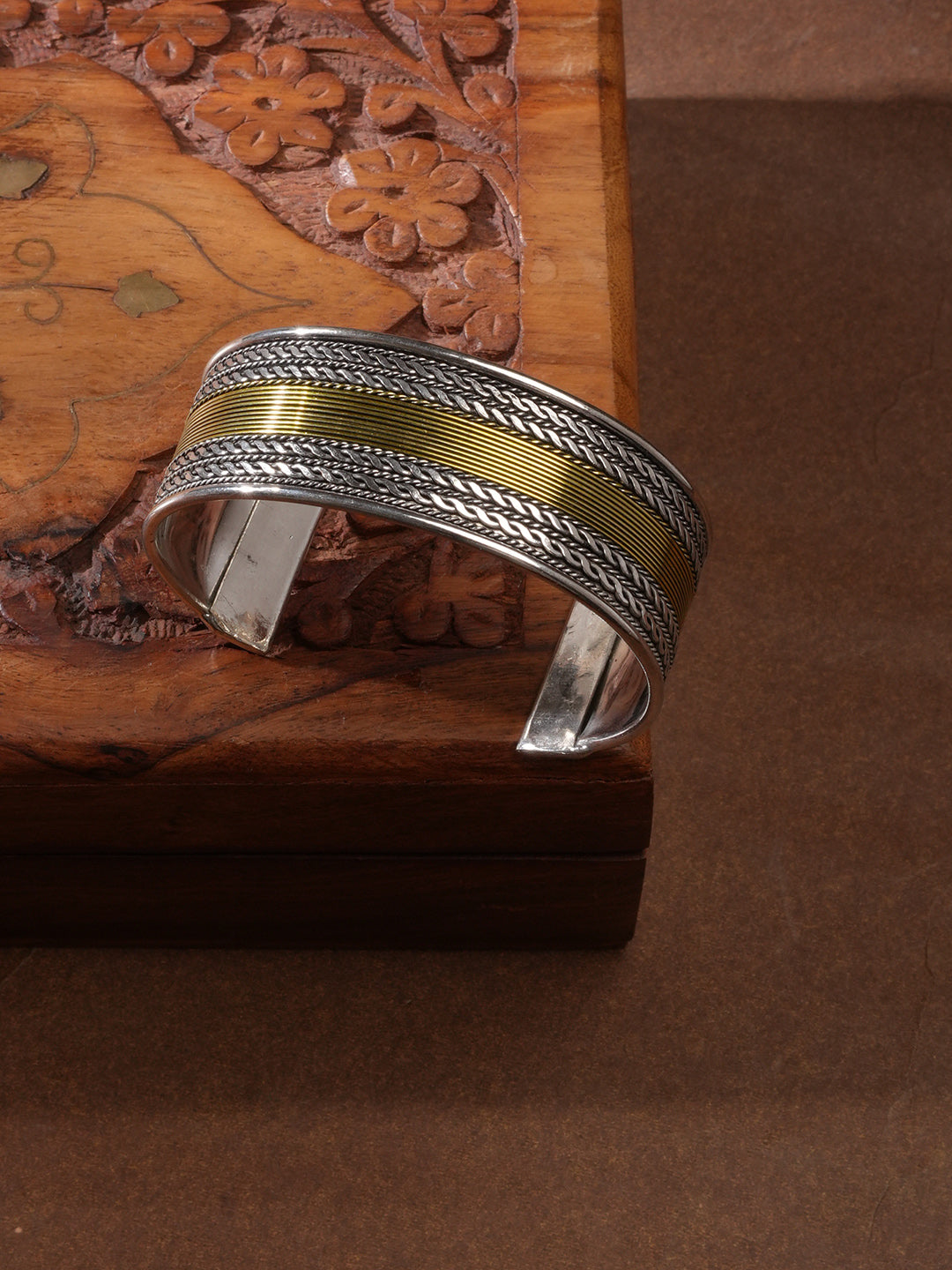 Niska Silver Oxidized Bracelet Cuff Set of Two