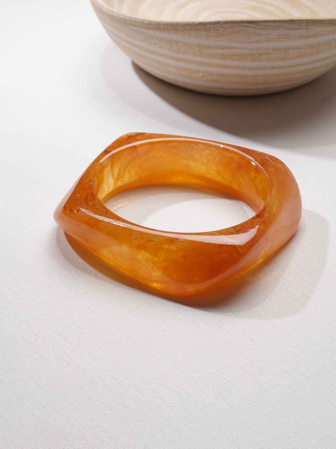 Niska Burnt Honey Statement Resin Bangle