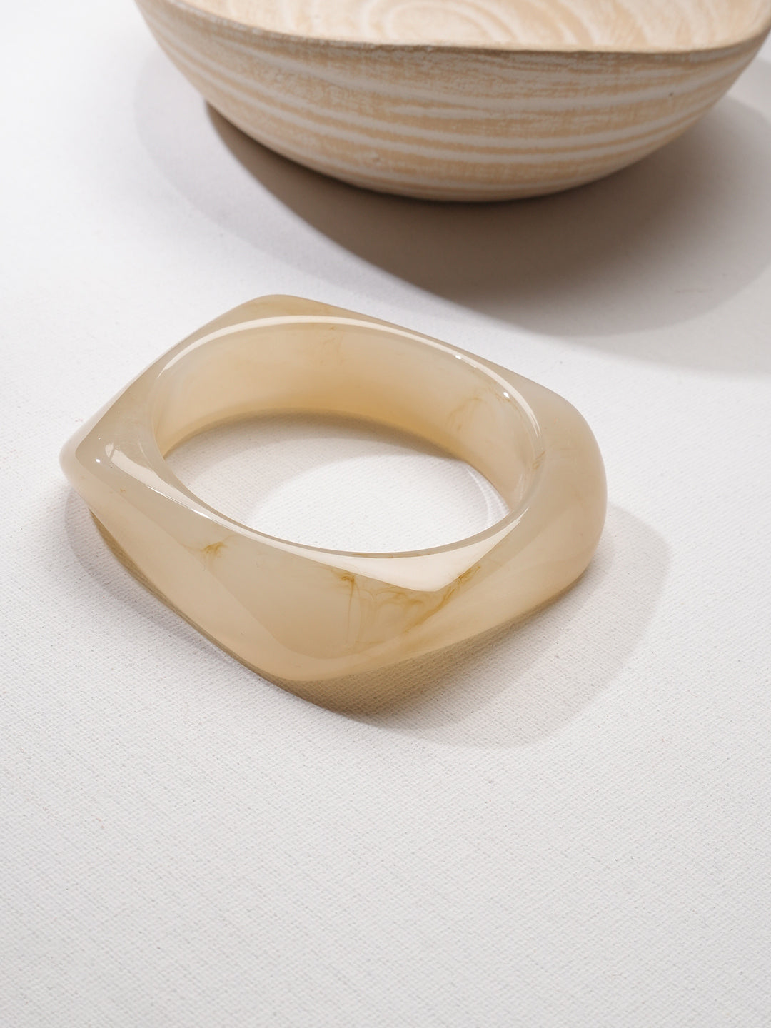 Niska Ivory Aura Square Resin Bangle