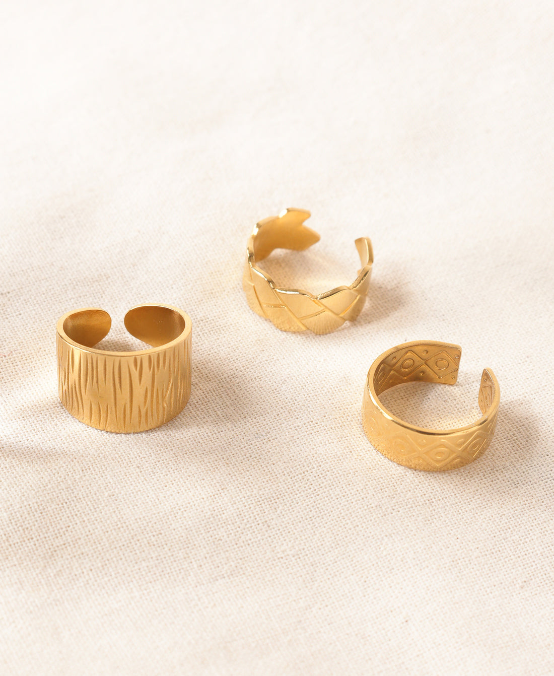 Boho Luxe Anti-Tarnish Rings-combo of 3