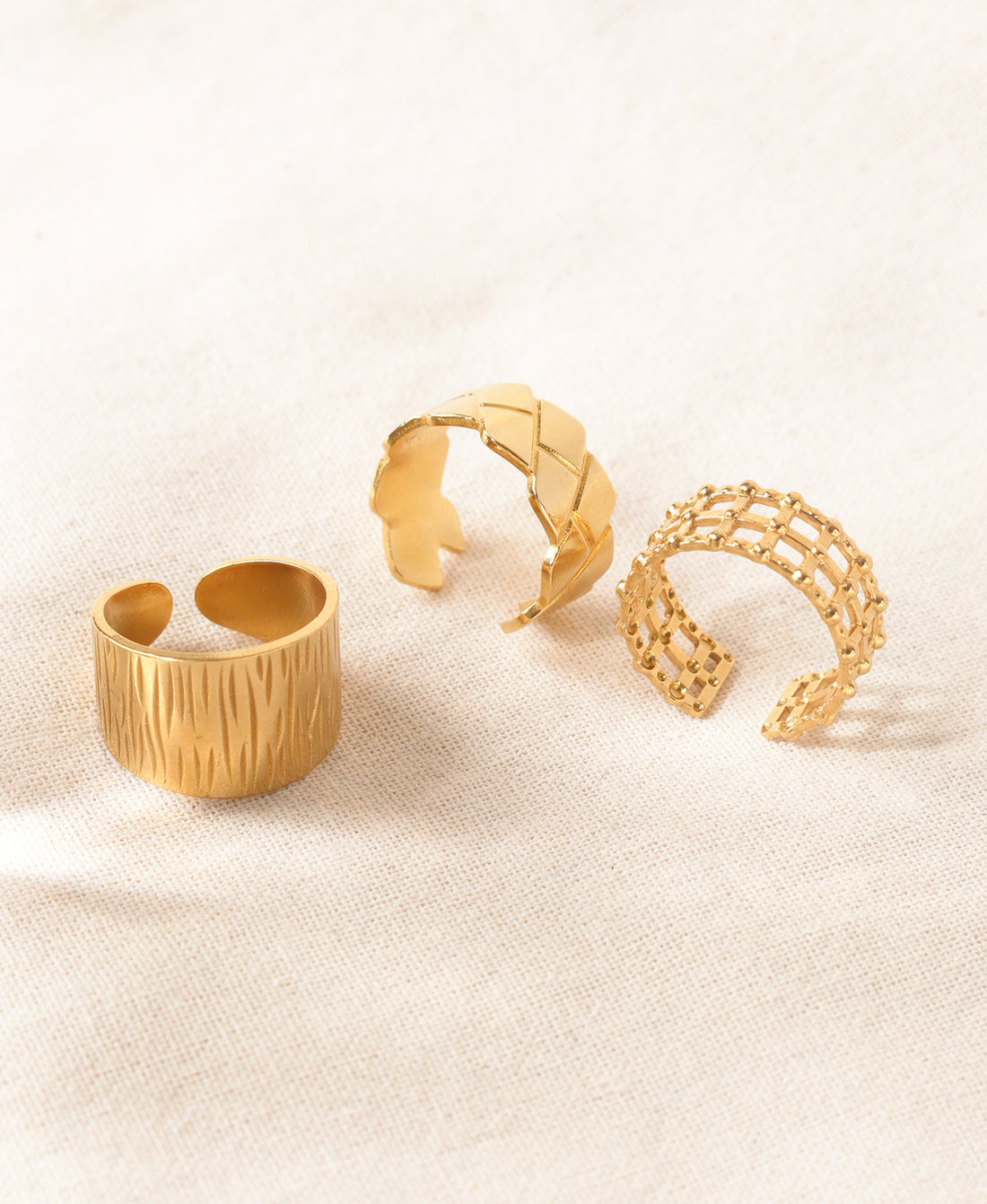 Opulent Shine Anti-Tarnish Ring-Set of 3 pieces
