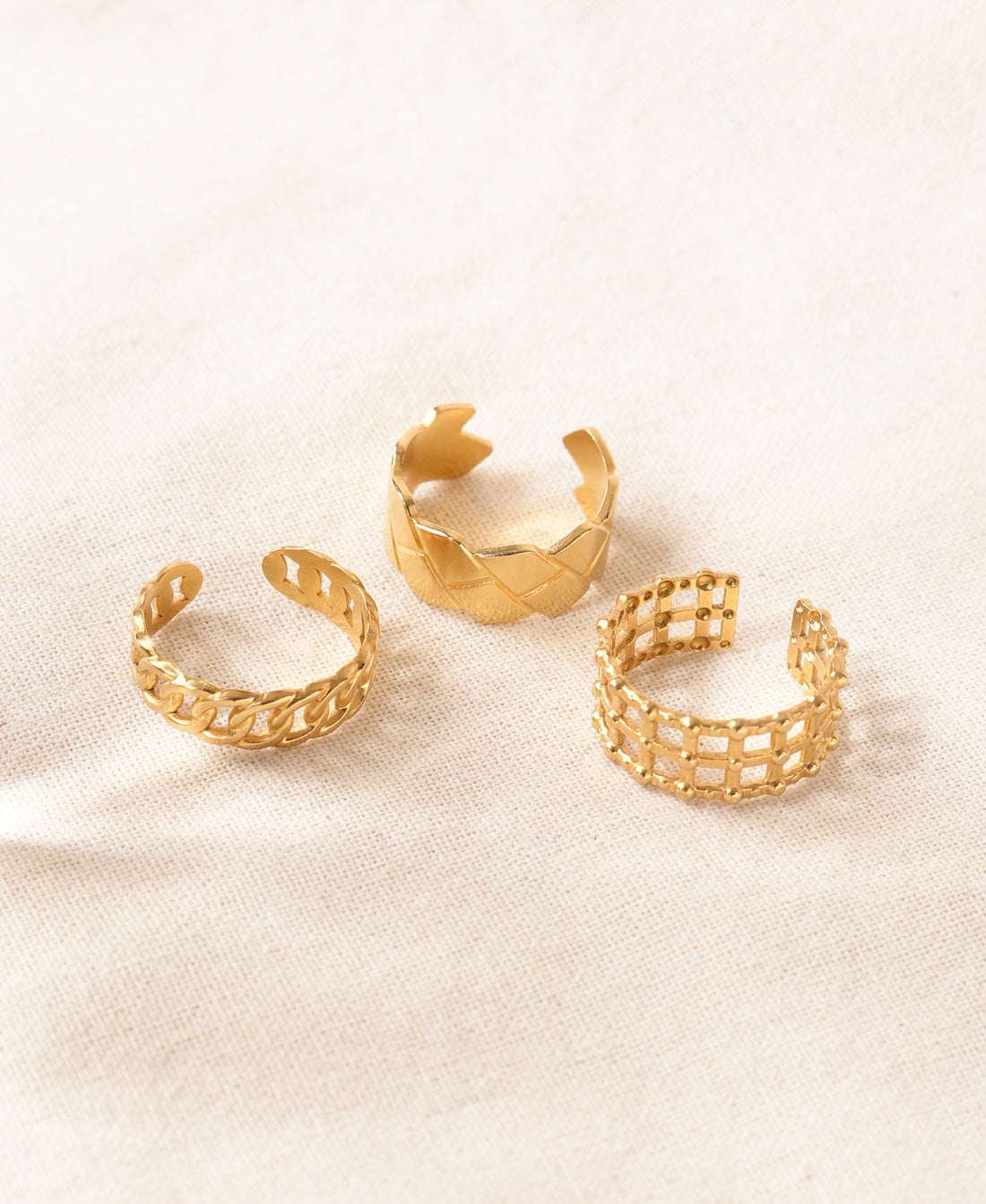 Royal Etch Anti-Tarnish Rings-Set of 3 pieces