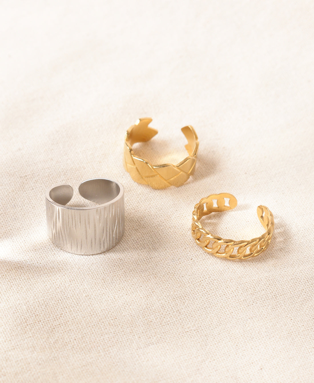 Timeless Twist Anti-Tarnish Rings-Set of 3