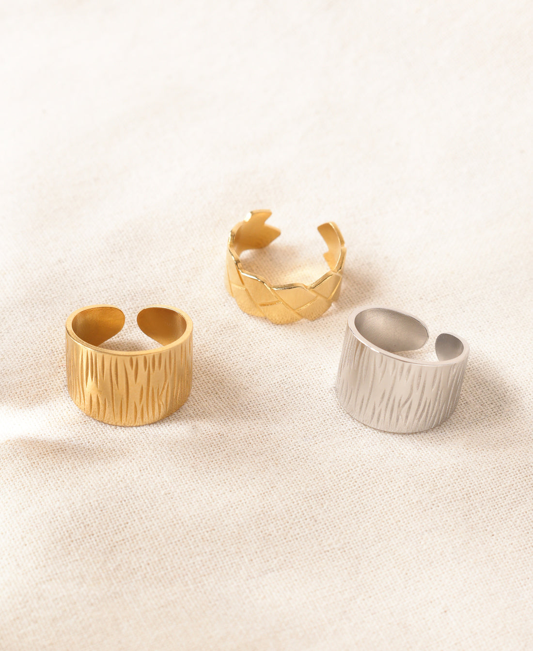 Radiant Touch Anti-Tarnish Rings trio set